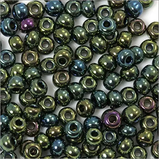 Czech Seed Beads - 6/0 Green Iris (10 Grams) {2}