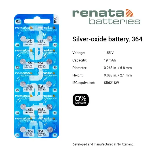 #364 Renata Watch Batteries 10Pcs {2}
