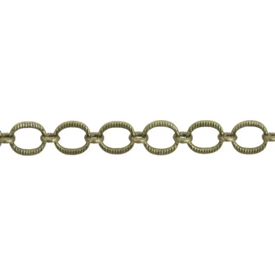 JewelrySupply 3.5mm Antique Brass Plated Fancy Oval Cable Link Chain (Sold by The Foot) {2}