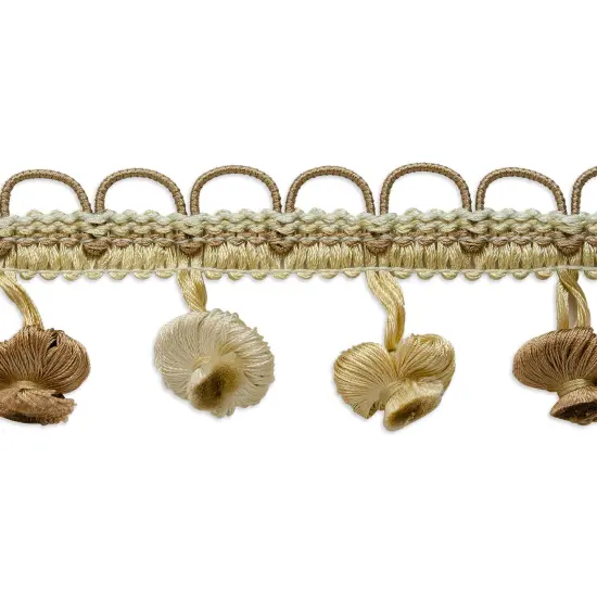 5 yards of Conso Classic Onion Tassel Fringe Trim | 5 yard cut Ivory Multi {1}