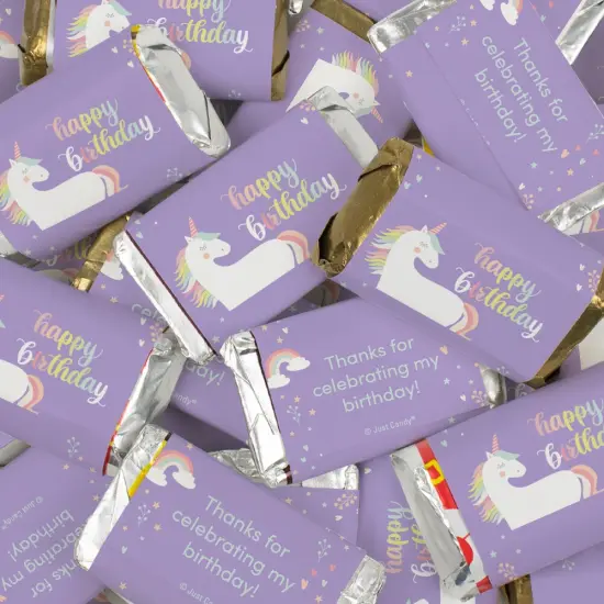 38 Pcs Unicorn Kid's Birthday Candy Party Favors Hershey's Miniatures Chocolate - No Assembly Required {1}