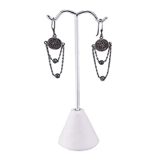 JewelrySupply Earring Stand 4-5/8" White Leatherette {1}