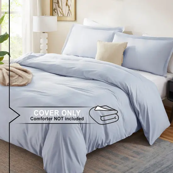 Nestl Double Brushed Microfiber Duvet Cover Set Ice Blue {2}