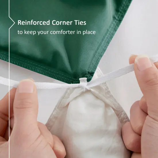 Nestl Double Brushed Microfiber Duvet Cover Set Dark Green {5}