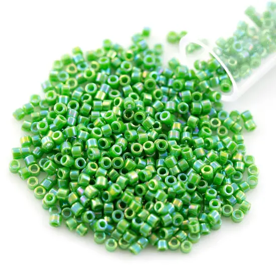 Miyuki Delica Seed Bead 11/0 Opaque Green AB {1}