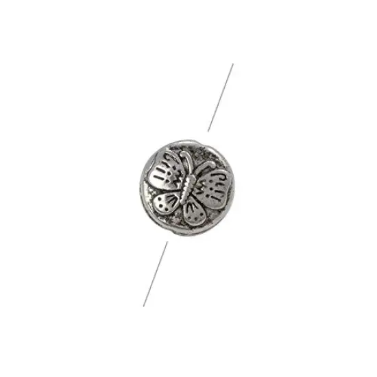 Butterfly Bead 12x5mm Pewter Antique Silver Plated {1}