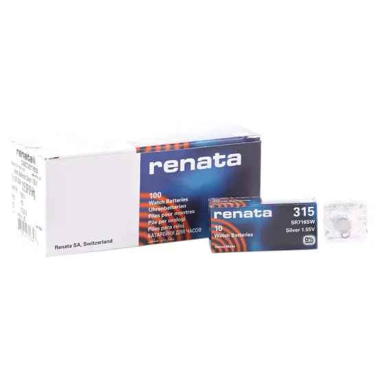 Strip of 10 Genuine Fresh Renata 315 SR716SW Swiss Made Silver 1.55v Batteries {1}