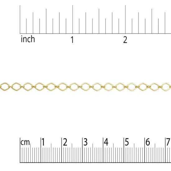 Flat Oval Link Chain 3.75mm Satin Hamilton Gold Plated (Priced per Foot) - {3}