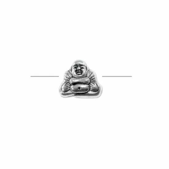 Buddha Bead 9.5x8mm Pewter Antique Silver Plated (Package of 1) {1}