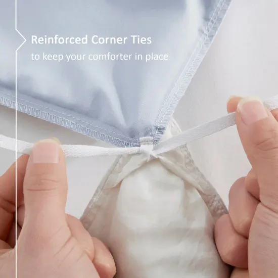 Nestl Double Brushed Microfiber Duvet Cover Set Ice Blue {5}