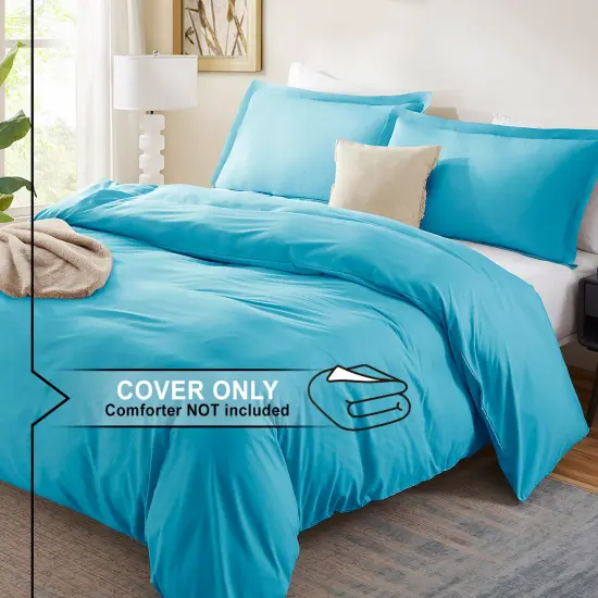Nestl Double Brushed Microfiber Duvet Cover Set Bright Blue {2}