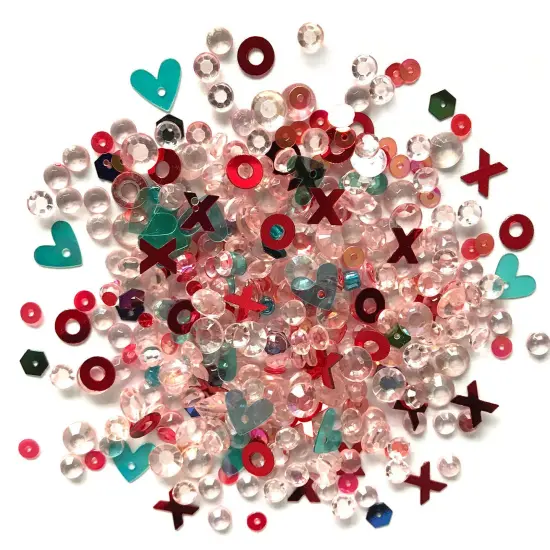 Buttons Galore Sparkletz DIY Craft Embellishments 30 Grams - 3 Packs of Hugs and Kisses {1}