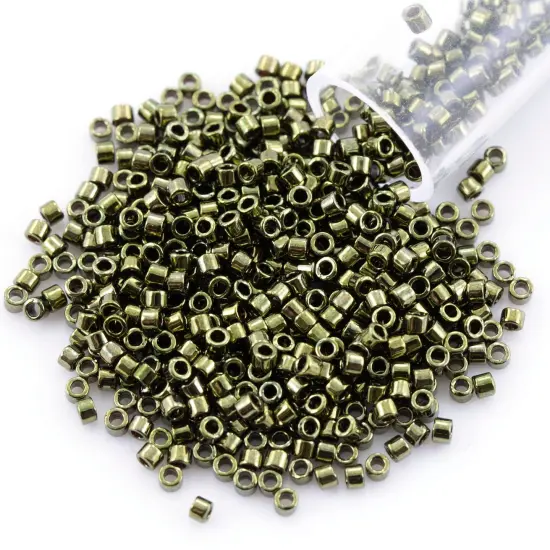 Miyuki Delica Seed Bead 11/0 Metallic Olive {1}