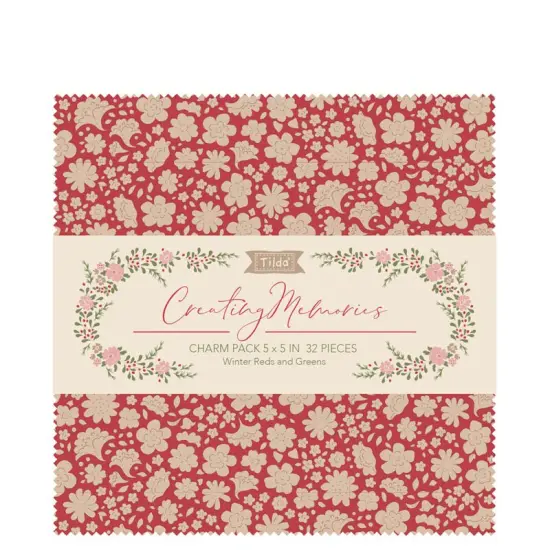 Tilda Fabrics Creating Memories Winter Charm Pack - 32 Pieces - 5" x 5" - 100% Cotton {1}