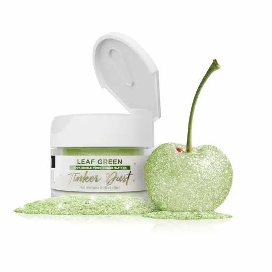 Bakell - Leaf Green Tinker Dust Edible Glitter (5g, 1x Jar) for Food, Desserts, and Beverages! {1}