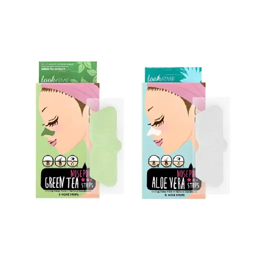 LOOK ATME Nose Pore Strips, 5 Strips (2 Types) ALOE VERA {2}