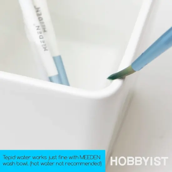 MEEDEN Ceramic Paint Palette, Paint Brush Wash Bowl, 2 Deep Well Artist Paint Palette, White Porcelain Watercolor Painting Dish, Large Capacity Paintbrush Washer for Watercolor Gouache Painting {5}