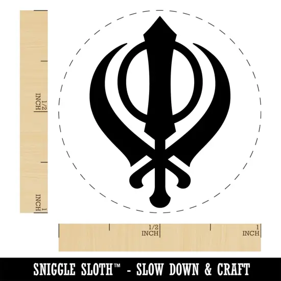 Sikh Khanda Indian Punjab Religious Symbol Self-Inking Rubber Stamp Ink Stamper for Stamping Crafting Planners Orange {1}