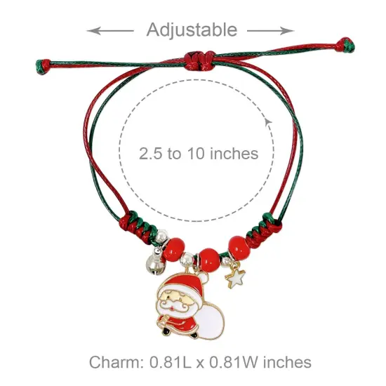 Wrapables Friendship Beaded Enamel Charm Bracelet, Santa {6}