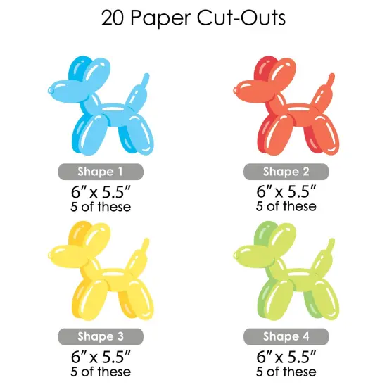 Big Dot of Happiness Balloon Animals - Decorations DIY Happy Birthday Party Essentials - Set of 20 {6}