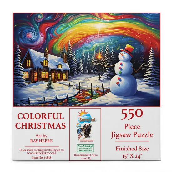 Sunsout Colorful Christmas 550 pc Jigsaw Puzzle 61838 {4}