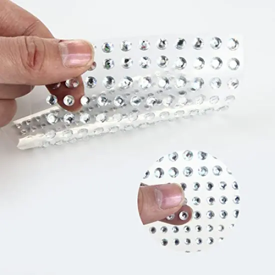 2310 Pieces Self Adhesive Rhinestone Gem Stickers for Face Nail Body Makeup Festival,4 Size 14 Sheets Bling Jewels Stickers for Kids DIY Craft Card Decorations {2}