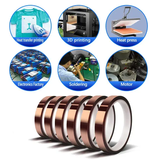 Heat Tape for Sublimation Transfer, Heat Resistant, Adhesive Transfer Tape, Thermal, No Residue, 6 Rolls 10mm x33m(108ft) {3}