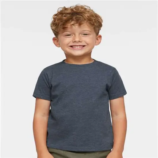 Rabbit Skins&reg; Toddler Fine Jersey Crewneck Short Sleeve Tee - 3321 Vintage denim {1}