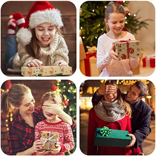 Christmas Ribbons for Gift Wrapping 60 Yards Grosgrain Ribbon Silver Gold Glitter Ribbon for Christmas Wreath Bows Ribbon Craft Decoration {4}