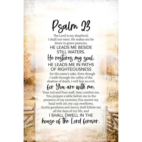 Psalm 23 Bereavement Wood Plaque with Easel and Hook Wall Tabletop Art - 6 inches x 9 inches {1}