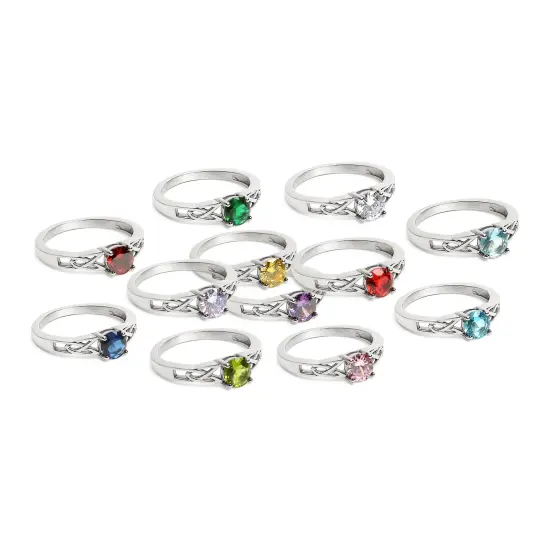 Stainless Steel CZ Stone Celtic Ring {3}