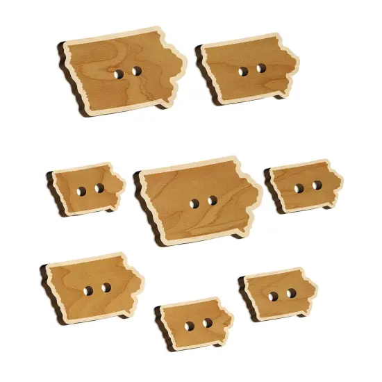 Iowa State Silhouette Wood Buttons for Sewing Knitting Crochet DIY Craft {7}