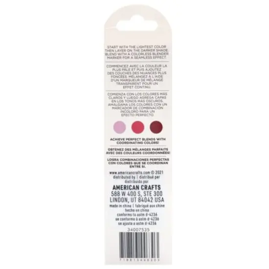 American Crafts - Sketch Markers Collection - Dual Tip - Chisel and Fine Point - Bubblegum 3 Pack 34007535 {4}