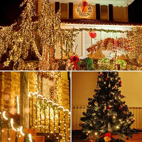 66FT 200 LED Fairy Lights Plug in with Timer and Remote, Waterproof Christmas Lights Indoor Outdoor, Upgraded 8 Modes Twinkle String Lights for Bedroom Xmas Wedding Party (Warm White) {4}