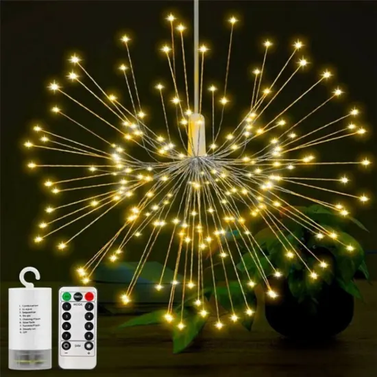 Firework LED String Lights - 8 Modes Remote Control Warm white {1}