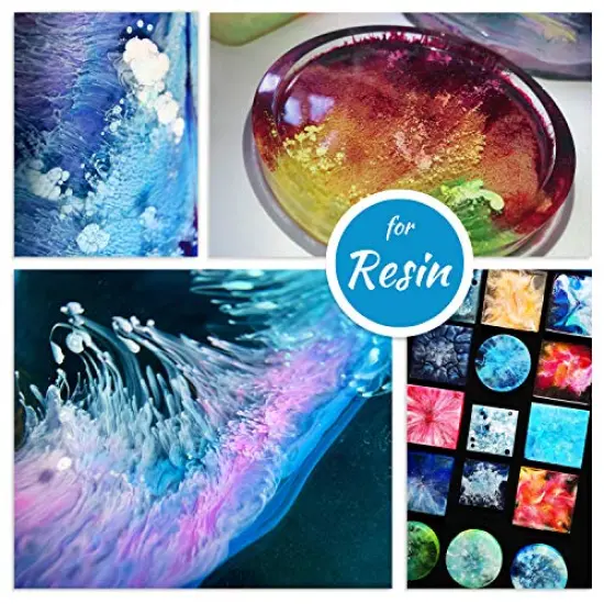 White & Black Alcohol Ink Set - 4 Ounce White and Black Alcohol-Based Inks for Resin Petri Dish Making, Epoxy Resin Painting, Yupo Paper - Alcohol Paint Color Dye for Resin Art, Tumbler - 60ml Each {4}