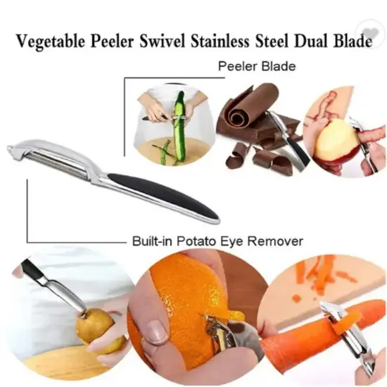 Stainless Steel Vegetable & Fruit Peeler Set 2 Pcs {4}