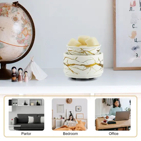 Wax Melt Warmer Ceramic 3-in-1 Oil Burner Electric Candle Wax Warmer Burner Melter Fragrance Warmer for Scented Waxs Home Office Bedroom Aromatherapy Gift& D&eacute;cor {1}