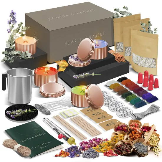 Hearth & Harbor DIY Natural Soy Candle Making Kit with Dried Flowers {1}