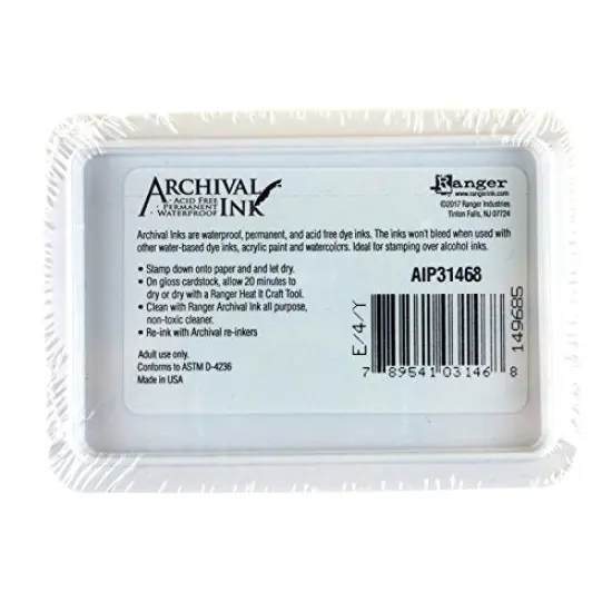 Archival Ink Pad, Jet Black &ndash; Permanent, Waterproof, Acid-Free, Non-Toxic &ndash; Won&rsquo;t Bleed or Smudge &ndash; Provides Vivid and Crisp Stamping Results &ndash; Air Dry on Matte and Heat Set on Glossy Surfaces {5}