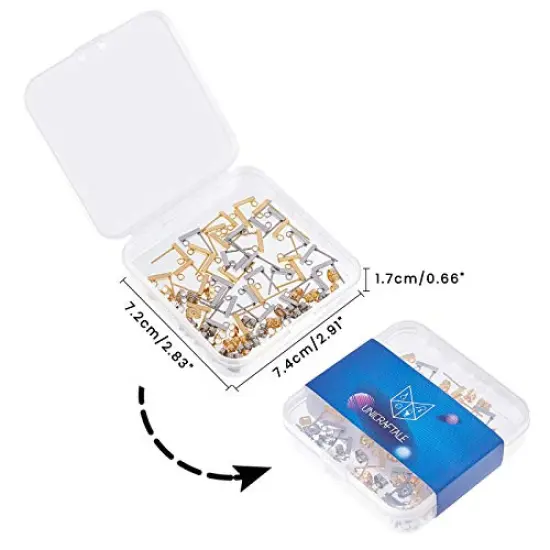 40 Pieces Hypoallergenic Stud Earring with Loop Rectangle Earring with Ear Nut 0.8mm Pin Stainless Steel Earring Posts for DIY Earrings Jewelry Making {2}