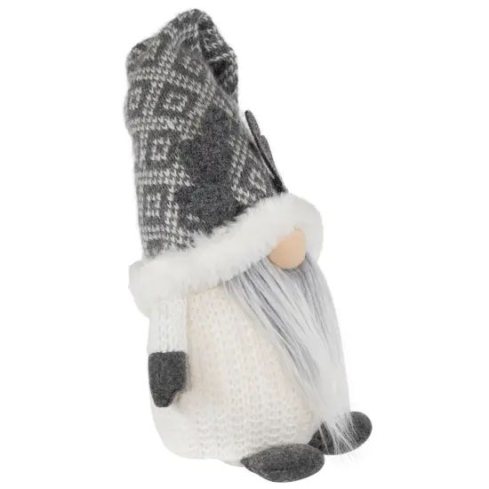 Northlight Lighted Gnome with Antlers Christmas Figure - 9" - Gray and White {5}