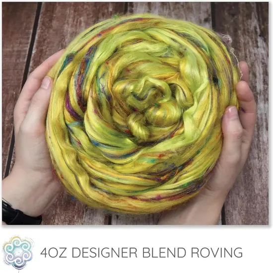 Designer Blend Merino, Mulberry Silk, Sari Silk, and Bamboo Top Roving. Fancy, Colorful, Exotic - Limited Edition. Spring Flowers {5}