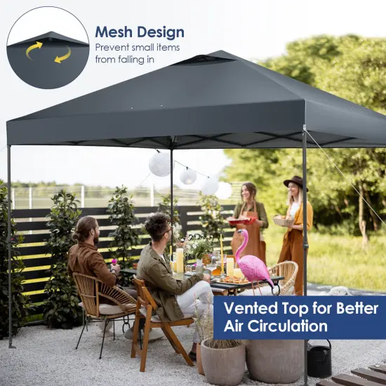 Foldable Outdoor Instant Pop-up Canopy with Carry Bag Grey {3}