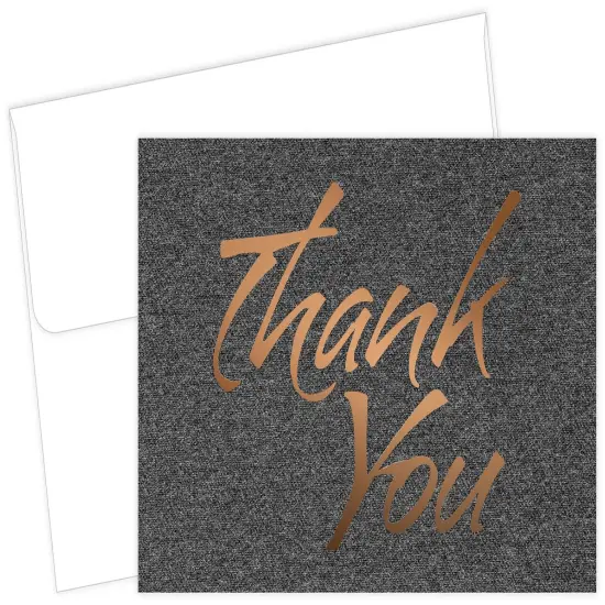 Great Papers! Thank You Note Card and White Envelope, Suit with Copper Foil, 4.75" x 3.375"(folded), 50 count {1}