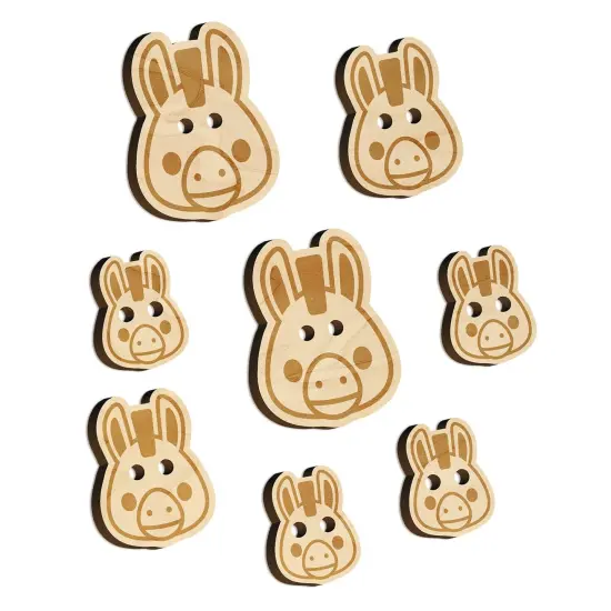 Witty Donkey Mule Head Wood Buttons for Sewing Knitting Crochet DIY Craft {7}