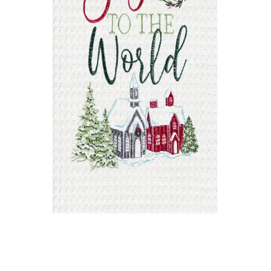 27" x 18" Christmas Holiday "Joy To The World" Sentiment Cotton Waffle Weave Kitchen Dish Towel Towel {4}