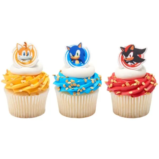Sonic, Tails and Shadow Cupcake Rings, 12ct {3}