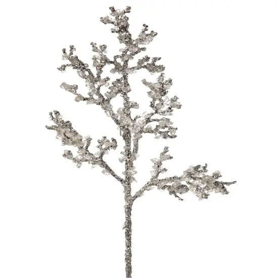 30" Glittered Silver Branch Ornament - Elegant Christmas Decoration {1}