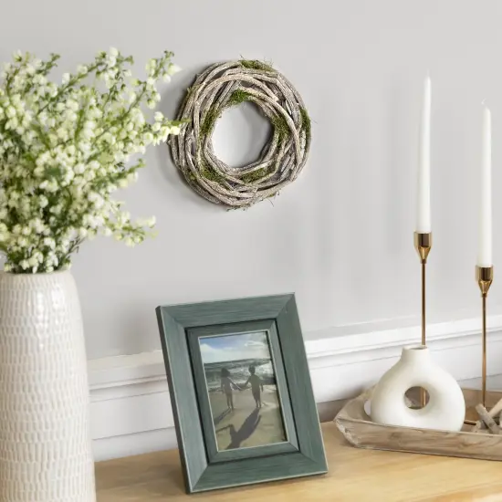 Northlight Twig and Moss Artificial Spring Wreath - 8" Brown {3}